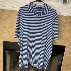 Polo Ralph Lauren Shirt XXL Blue Striped Golf Polo  Performance Lightweight 2XL